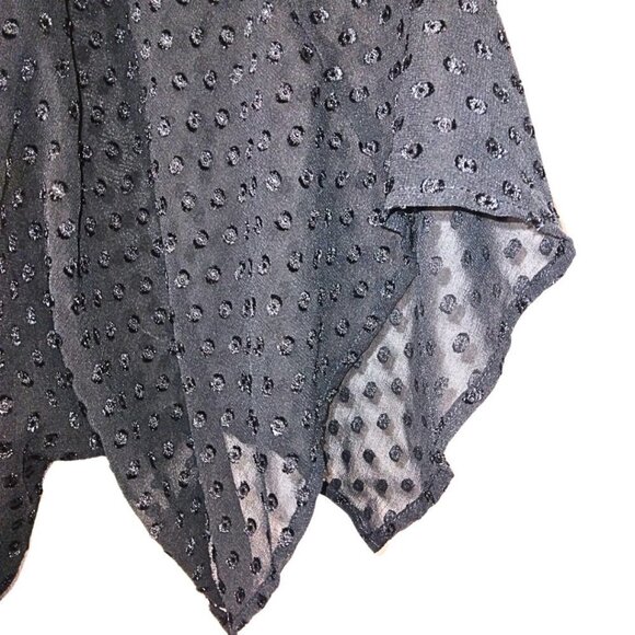 IMNYC BLACK  POLKA DOT DRESS WITH 3/4 SLEEVES AND ELASTIC WAIST - Picture 4 of 7